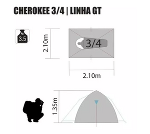 Carpa Nautika Cherokee 3/4 P / 2.500 Ml/ Hiking Outdoor