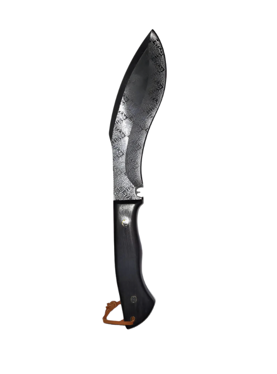 Cuchillo Kukri Wang Damasco Liso Palisandro 3808 - Negro