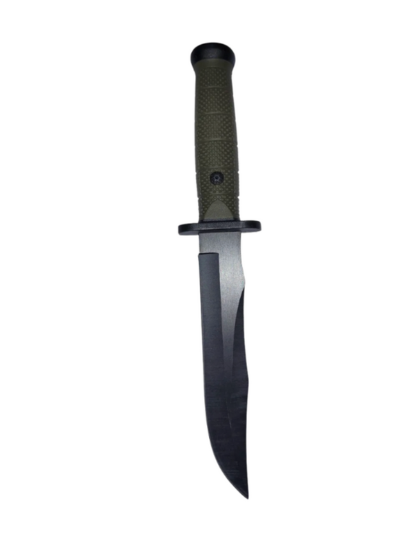 Cuchillo Táctico Comando Funda Rígida Ejercito Negro Y Verde