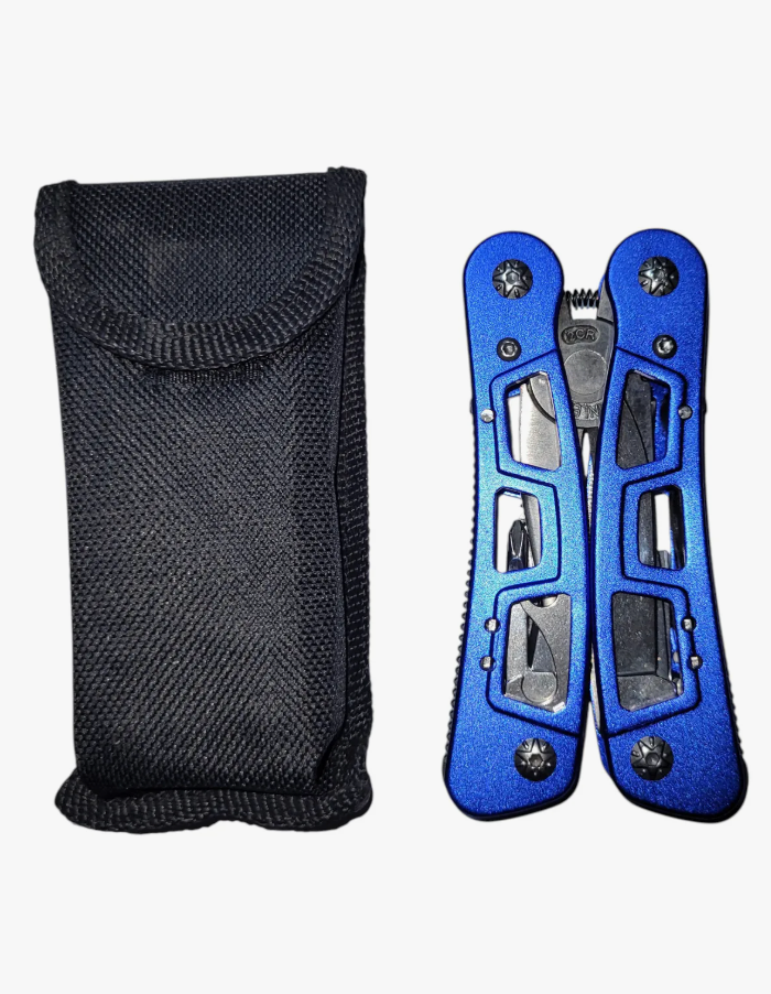 Alicate Multiuso Azul 9 Funciones Con Estuche