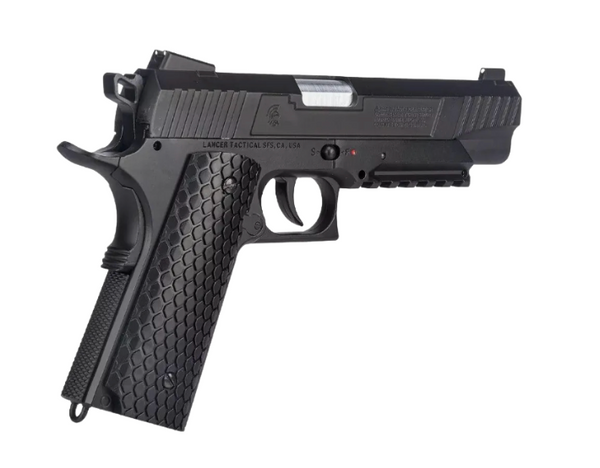Pistola Lancer Tactical Cobra 1911 Blowback / Hiking Outdoor Negro 45 Mm
