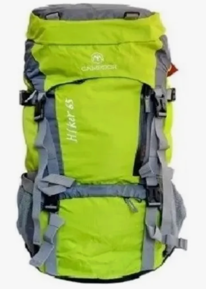 Mochila Alta Montaña 65 Lts Trekking - Outdoor - Camping Verde Lima Liso / OFERTA