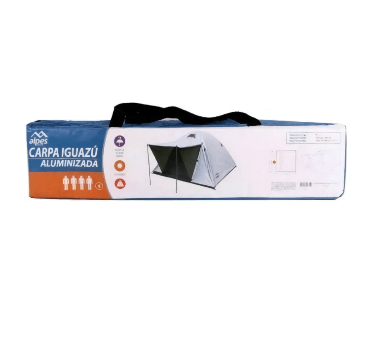 Carpa 4 Personas Doble Techo Aluminizada F Armado + Cob Led Color Gris/celeste - hiking outdoor Chile - Carpa 4 Personas Doble Techo Aluminizada F Armado + Cob Led Color Gris/celeste - hiking outdoor Chile - 