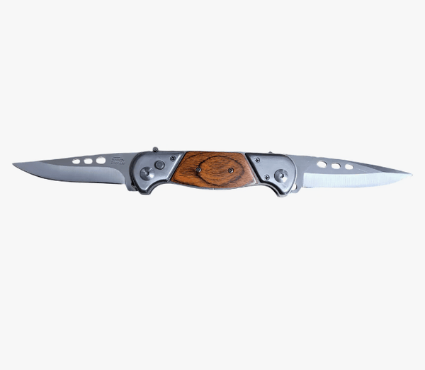 Cortapluma Doble Hoja Centro Madera Con Estuche - Marron Plateado - hiking outdoor Chile - Cortapluma Doble Hoja Centro Madera Con Estuche - Marron Plateado - hiking outdoor Chile - Oferta -