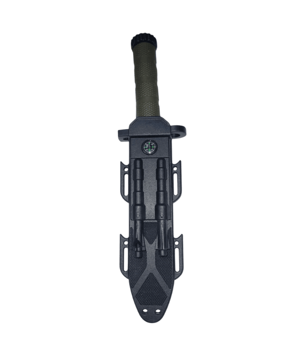 Cuchillo Tactico 2558b Supervivencia Pedernal Piedra Brujula - Negro Y Verde Oliva - hiking outdoor Chile - Cuchillo Tactico 2558b Supervivencia Pedernal Piedra Brujula - Negro Y Verde Oliva - hiking outdoor Chile - Oferta -