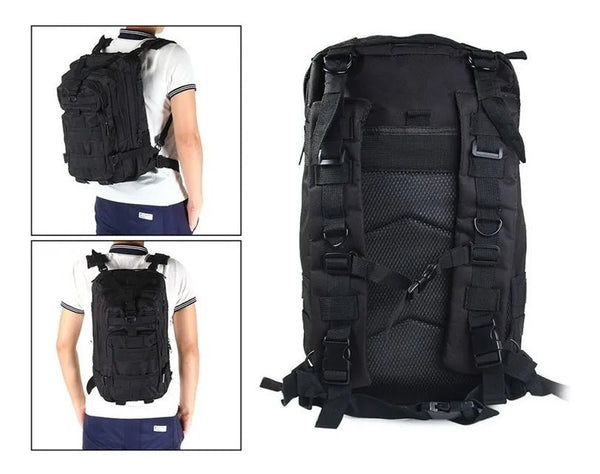 Mochila Militar Negro Táctica 30 Lts / Hiking Outdoor - hiking outdoor Chile - Mochila Militar Negro Táctica 30 Lts / Hiking Outdoor - hiking outdoor Chile - OUTDOOR -
