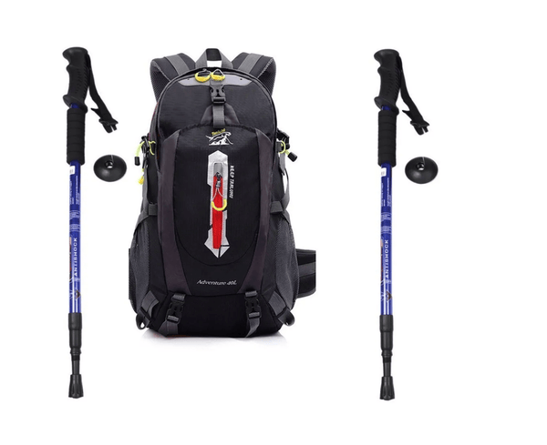 Mochila Trekking + 2 Bastones De Trekkin / Oferta - hiking outdoor Chile - Mochila Trekking + 2 Bastones De Trekkin / Oferta - hiking outdoor Chile - OUTDOOR -