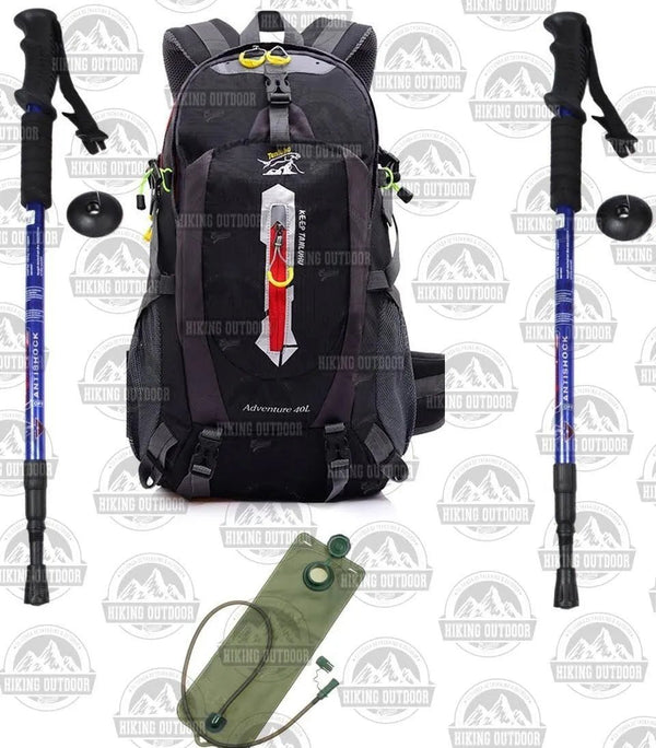 Mochila Trekking + 2 Bastones De Trekking + 1 bolsas de HIdratacion - hiking outdoor Chile - Mochila Trekking + 2 Bastones De Trekking + 1 bolsas de HIdratacion - hiking outdoor Chile - 