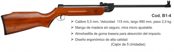 RIFLE B1-4 (MADERA) / RESORTE - hiking outdoor Chile - RIFLE B1-4 (MADERA) / RESORTE - hiking outdoor Chile - ART. CAZA -