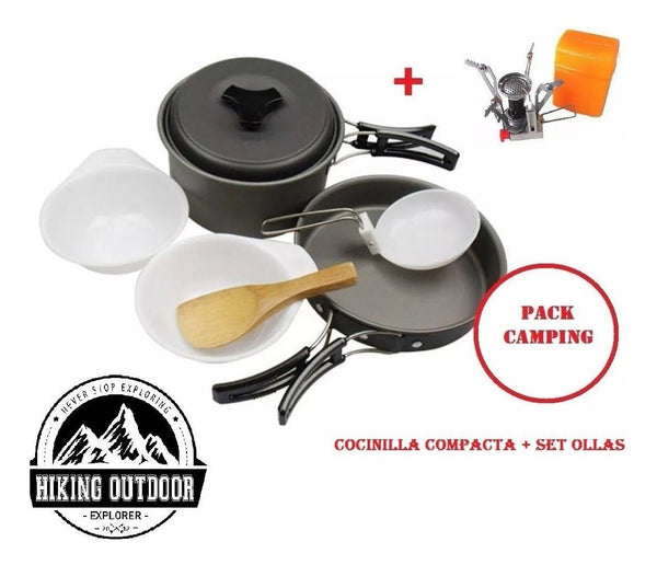 Set Ollas Camping Campsor 1-2 P (Olla+Sarte+Platos+Cuchara+Cucharon+Esponja+Cocinilla) - hiking outdoor Chile - Set Ollas Camping Campsor 1-2 P (Olla+Sarte+Platos+Cuchara+Cucharon+Esponja+Cocinilla) - hiking outdoor Chile - OUTDOOR -